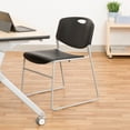 thumbnail image 1 of Heavy Duty Plastic Stacking Chair w/ Black Seat & Silver Mist Frame, 1 of 6