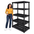 Heavy Duty Plastic Storage Shelves 700 lbs Capacity, 5 Tier Adjustable ...