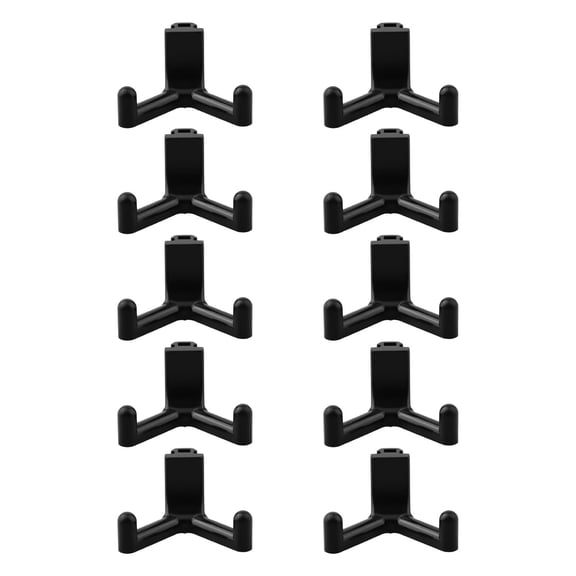 Heavy Duty Plastic Tool Hooks For Sheds With Vertical Siding - ABS Garden Storage J Hook For Shovels Rakes And Wrenches In Garage Or Workspace Black 10 Pack(10pcs)