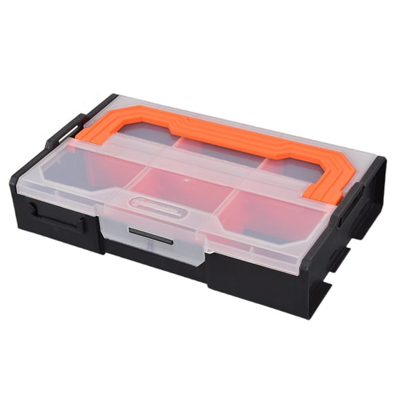 Heavy Duty Plastic Tool Storage Box Organizer Case With Clear Top Cover And Ergonomic Handle For Workshop Easy Transport