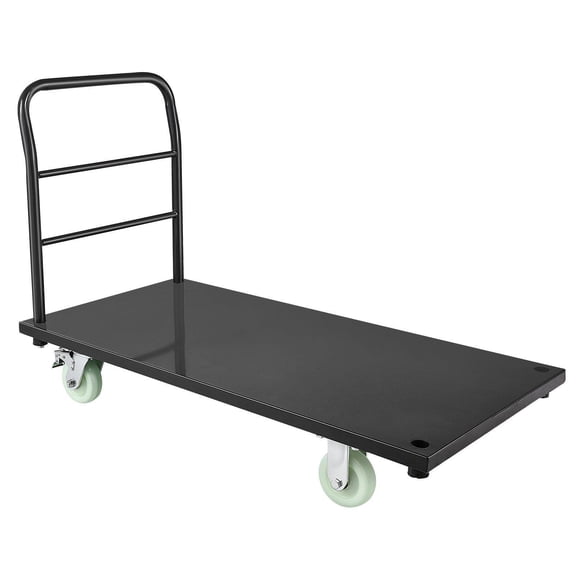 Heavy Duty Platform Truck 2000 lbs Capacity Industrial Steel Flatbed Cart with Swivel Wheels Handle for Moving Luggage Storage 48x24x32.1 in