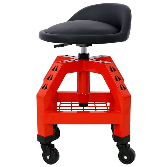 Heavy Duty Pneumatic 360° Swivel Stool - Mechanics Rolling Creeper Seat, Casters + 300LBS Capacity for Shop/Garage