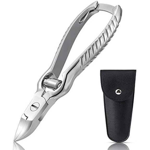 Heavy Duty Podiatrist Toenail Clippers for Thick and Ingrown Nails, Stainless Steel Toe Nail Clipper, Pordiatry Ingrwon Toenail Tools - Silver