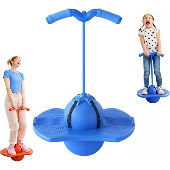 Heavy-Duty Pogo Ball Jumper with Detachable Handle, Explosion-Proof Balance Hopper for Kids & Adults (200lbs Load), Non-Slip Deck Trick Toy with Pump