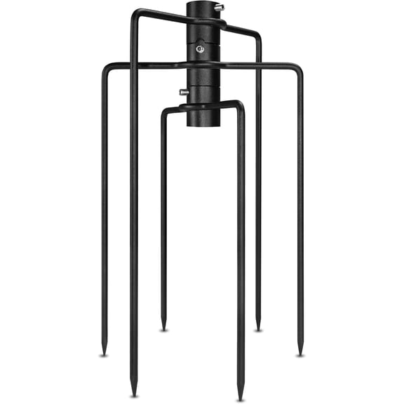 Heavy Duty Pole Stabilizer Stand Base with 6 Prongs, In-Ground for 0.751 Outdoor Bird Feeder Pole, Flag Pole, String Light Poles, Shepherds Hook, Measure Before Purchase, 304 Stainless Steel