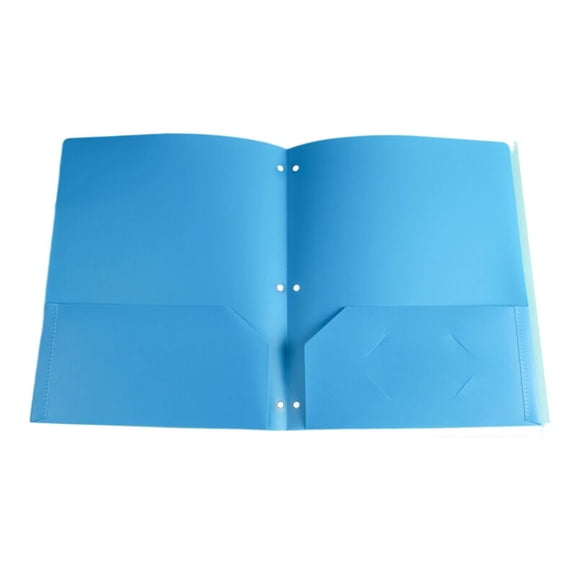 Heavy Duty Poly Folders Plastic Pocket Folder with 3 Fastener Prongs and Dual Folders with Pocketss, Document Organizer Designed for Letter Size , Assorted Filing Holder, Single Storage Folder,Blue