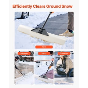 Heavy-Duty Poly Snow Pusher Shovel, 48-Inch Wide Plow Blade, Ergonomic Design for Efficient Snow Removal