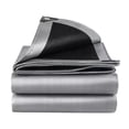 thumbnail image 1 of Heavy Duty Poly Tarp 9.8' x 9.8', 12 Mil Waterproof PE Tarpaulin with Grommets - UV Resistant & Tear Resistant, Multipurpose Protective Cover for Canopy Pool RV Camping Tent, Silver/Black, 1 of 8