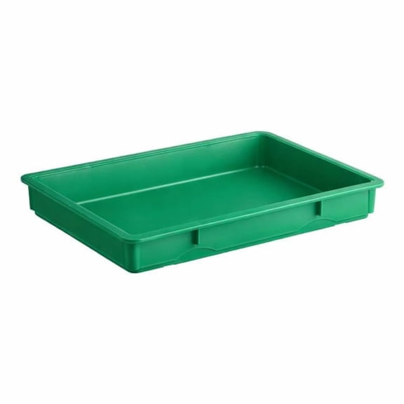 Heavy-Duty Polypropylene Dough Proofing Box, Green, 18 x 26 x 3 Inches, Stackable, Rectangle, Dishwasher Safe