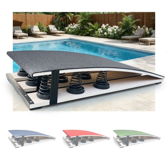 Heavy-Duty Pool Diving Board for Adults, 9-Spring Non-Slip Gymnastics Springboard, 320 lbs Capacity, for Inground Pool, Vault and Jump Training