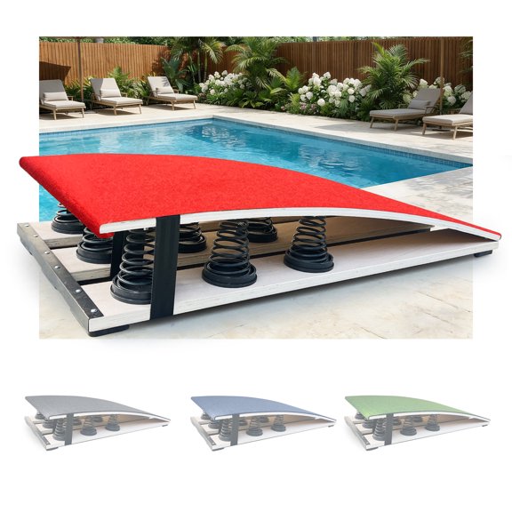 Heavy-Duty Pool Diving Board for Adults, 9-Spring Non-Slip Gymnastics Springboard, 320 lbs Capacity, for Inground Pool, Vault and Jump Training