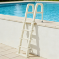 thumbnail image 1 of Heavy Duty In Pool Ladder 54In Adjustable Swimming Pool Steps Stairs 400Lbs Capacity Above Ground Pool Entry Exit System White 5 Step Design Anti Slip Treads Ergonomic Incline High Visibility Safety, 1 of 8
