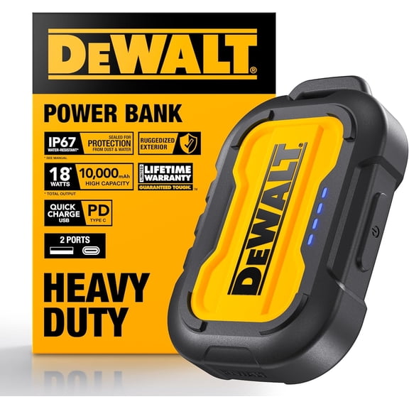 Heavy Duty Portable Charger, Power Bank, Travel Worksite 10,000 mAh Battery Pack with USB-C Port for iPhone 17/16 Plus Pro Max, iPhone 15/14/13, Galaxy