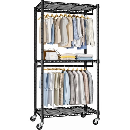 Heavy-Duty Portable Closet, 30"W x 14"D x 76"H, Black,