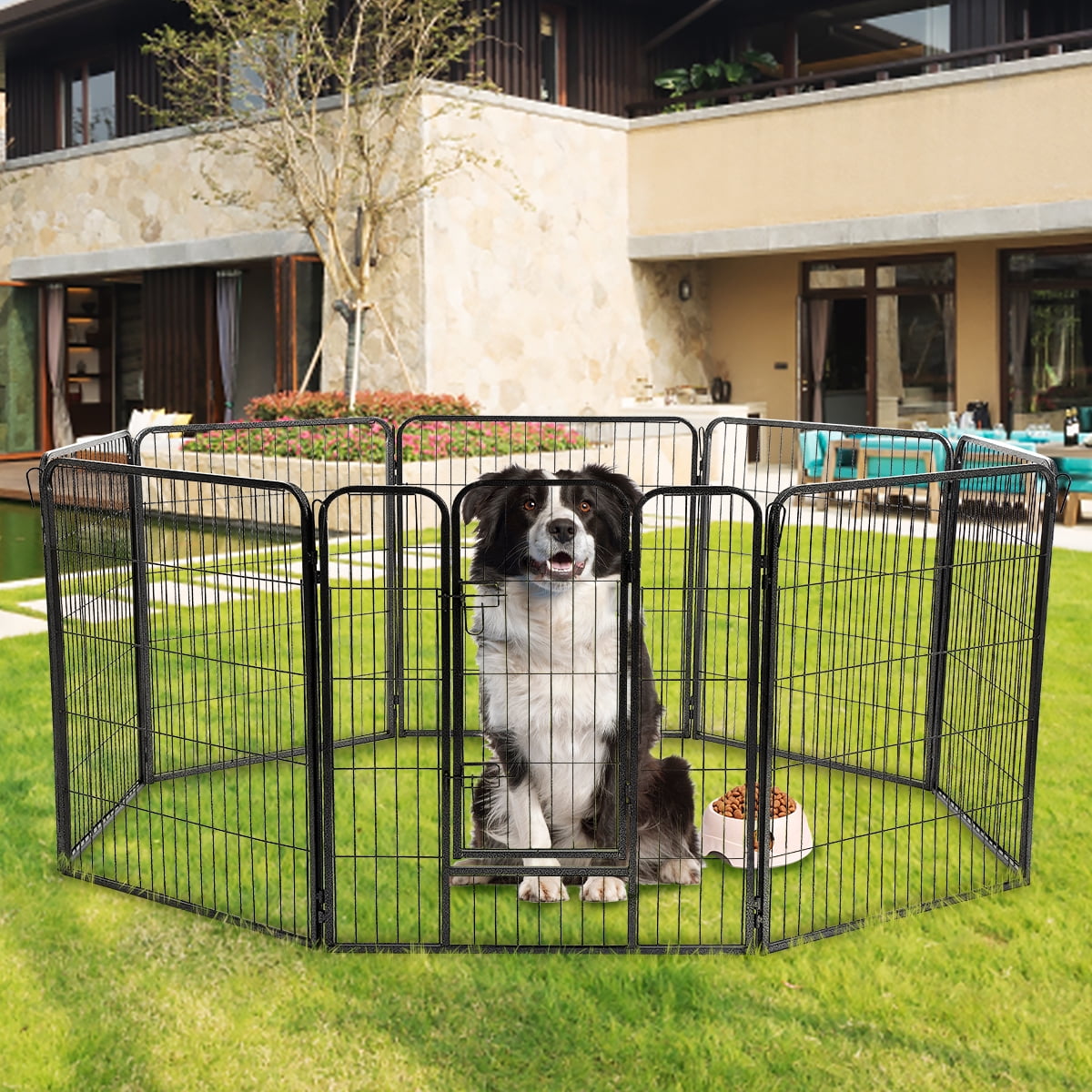 Outdoor Safe Portable Dog Playpen Barrier Exercise Pet Pen (8 Panels)