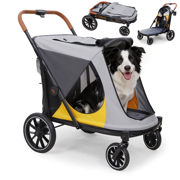 Heavy Duty Portable Dog Stroller Large Dogs Pet Jogger Wagon Stroller with One-Click Folding with Wheels and Storage Pockets