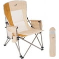 thumbnail image 1 of Heavy Duty Portable Folding Camping Chair for Adults with Padded | for Outdoor & Sports, Backpacking, Beach, Lawn, Hunting, Tailgating, Fishing | Supports 400 Lbs (Single, Beige), 1 of 7