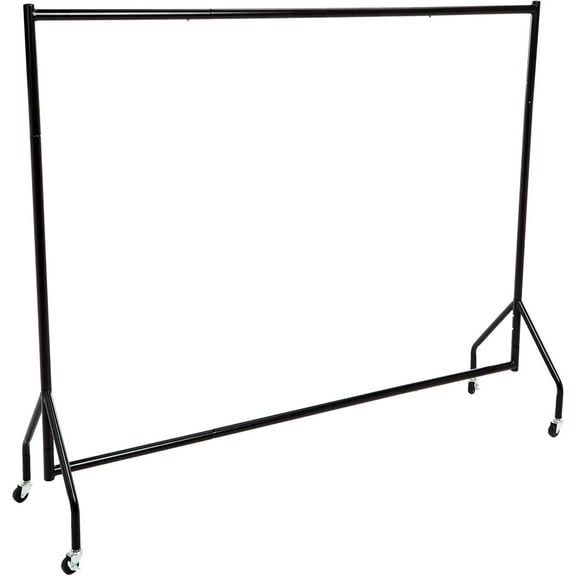 Heavy Duty Portable Rolling Garment Rack, Hanging Clothes Organizer Rail for Display and Storage, Easy to Assemble, 72 x 60 inches, Black