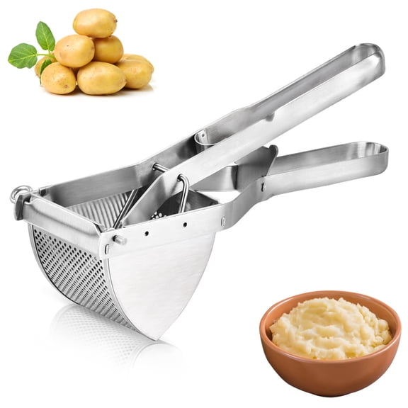 Heavy Duty Potato Ricer Stainless Steel, 20oz Large Capacity Mashed Potato Masher with Many Holes, Manual Professional Ricer Kitchen Tool for Fruit Juice Purees Vegetables