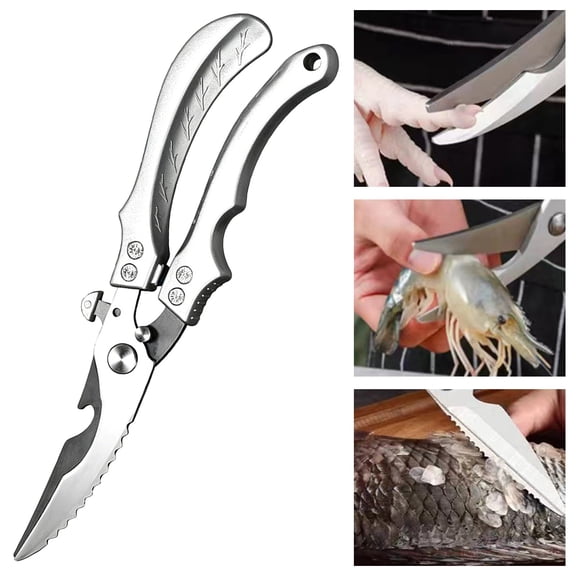Heavy Duty Poultry Shears, Stainless Steel Bone-Cut Kitchen Scissors ,Professional Poultry Shears for Food, Meat, Chicken, Bone,Turkey, Fish, Vegetables