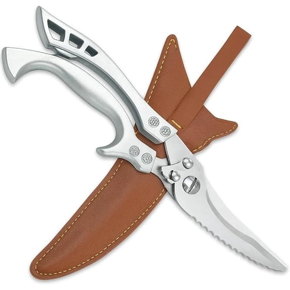 Heavy Duty Poultry Shears, Stainless Steel Kitchen Scissors for Chicken, Bones, Meat & Fish, Ergonomic Multi-Functional Kitchen Shears with Safety Lock