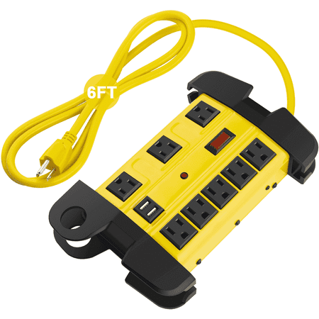 VILONG Heavy Duty Power Strip Surge Protector, 8 Outlets & 2 USB Ports Charging Station– 2700J Surge Protection, 15A Circuit Breaker, Wall Mount for Workshop, Garage price history and forecast - VILONG C-15A-8AC2A