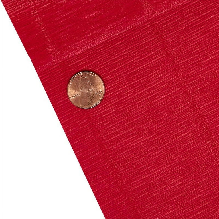 Heavy Duty Premium Italian Crepe Paper (180 gsm), 19 1/2 X 8.2', Crimson  580, Red, Roll 1 by Paper Mart 