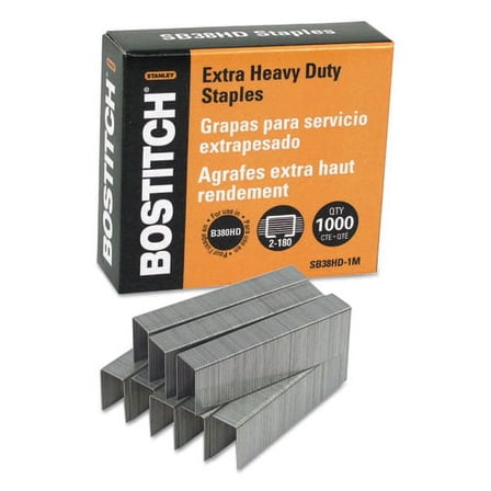Heavy-Duty Premium Staples, 0.88" Leg, 0.5" Crown, Steel, 1,000/box | Bundle of 2 Boxes