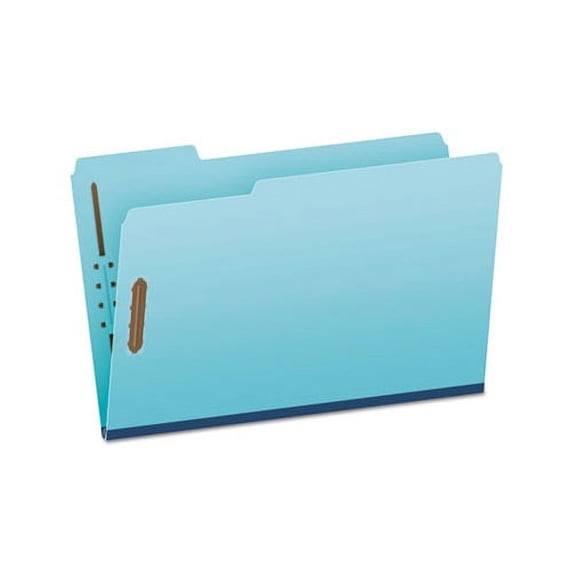 Heavy-Duty Pressboard Folders with Embossed Fasteners Legal Size, Blue, 25/Box