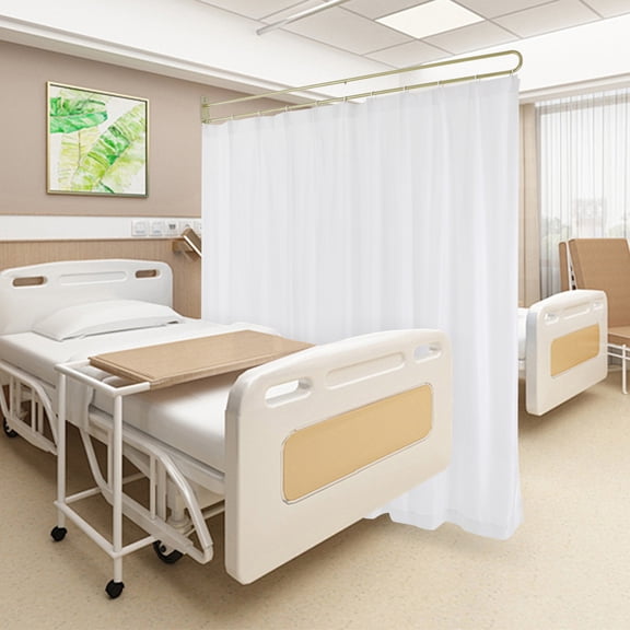 Heavy-Duty Privacy Screen, 200cm Baking Paint Rod with Velvet Panel, Wall Mounted U-Curtain for Postpartum Centers, Massage Parlors, Health Clinics