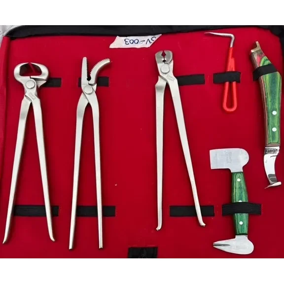 Heavy Duty Professional Farrier Tool Kit for Horse Hoof Care, Clincher, Nipper Tools for Equestrian Use