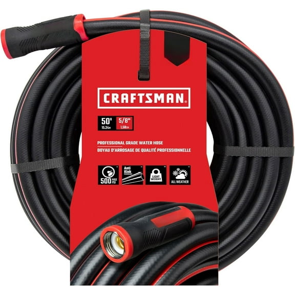 Heavy Duty Professional Grade Garden Hose, 50 Feet x 5/8 Inch