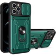 thumbnail image 1 of Heavy Duty Protection Case for Apple iPhone 13 Pro (Not 13), Magnetic Ring Kickstand Slide Camera with Card Holder Phone Cover for Apple iPhone 13 Pro      Green, 1 of 8