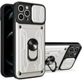 thumbnail image 1 of Heavy Duty Protection Case for Apple iPhone 13 Pro (Not 13), Magnetic Ring Kickstand Slide Camera with Card Holder Phone Cover for Apple iPhone 13 Pro      White, 1 of 8