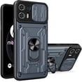 thumbnail image 1 of Heavy Duty Protection Case for Motorola Edge 20 Lite (Not 20), Magnetic Ring Kickstand Slide Camera with Card Holder Phone Cover for Motorola Edge 20 Lite LJK Gray, 1 of 8