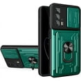 thumbnail image 1 of Heavy Duty Protection Case for Motorola Edge 20 Pro (Not 20), Magnetic Ring Kickstand Slide Camera with Card Holder Phone Cover for Motorola Edge 20 Pro LJK Green, 1 of 9