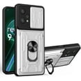 thumbnail image 1 of Heavy Duty Protection Case for Oppo Realme 9 Pro+ (Not 9 Pro), Magnetic Ring Kickstand Slide Camera with Card Holder Phone Cover for Oppo Realme 9 Pro+      White, 1 of 8