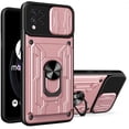 thumbnail image 1 of Heavy Duty Protection Case for Samsung Galaxy A42, Magnetic Ring Kickstand Slide Camera with Card Holder Phone Cover for Samsung Galaxy A42 LJK Rose Gold, 1 of 8