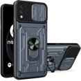 thumbnail image 1 of Heavy Duty Protection Case for Samsung Galaxy M62/Galaxy F62, Magnetic Ring Kickstand Slide Camera with Card Holder Phone Cover for Samsung Galaxy F62/Galaxy M62 LJK Gray, 1 of 8