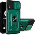 thumbnail image 1 of Heavy Duty Protection Case for Samsung Galaxy M62/Galaxy F62, Magnetic Ring Kickstand Slide Camera with Card Holder Phone Cover for Samsung Galaxy F62/Galaxy M62 LJK Green, 1 of 8