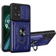 thumbnail image 1 of Heavy Duty Protection Case for Oppo Realme 9 Pro, Magnetic Ring Kickstand Slide Camera with Card Holder Phone Cover for Oppo Realme 9 Pro LJK Blue, 1 of 8
