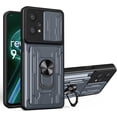 thumbnail image 1 of Heavy Duty Protection Case for Oppo Realme 9 Pro, Magnetic Ring Kickstand Slide Camera with Card Holder Phone Cover for Oppo Realme 9 Pro LJK Gray, 1 of 8