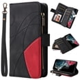 thumbnail image 1 of Heavy Duty Protection Wallet Case Designed for Samsung Galaxy A03 Core, PU Leather Cards Holder Wrist Strap Zipper Pocket Kickstand Shockproof Rugged Phone Case for Samsung Galaxy A03 Core, Black, 1 of 9