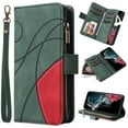 thumbnail image 1 of Heavy Duty Protection Wallet Case Designed for Samsung Galaxy A03 Core, PU Leather Cards Holder Wrist Strap Zipper Pocket Kickstand Shockproof Rugged Phone Case for Samsung Galaxy A03 Core, Green, 1 of 9