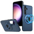 thumbnail image 1 of Heavy-Duty Protective MagSafe Case Designed for Samsung Galaxy S24, Drop Protection 360 Degree Rotating Kickstand Matte Phone Case Cover for Samsung Galaxy S24, Blue, 1 of 6