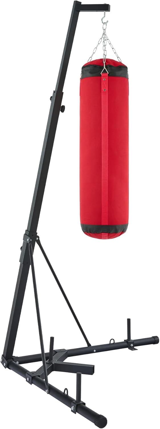 Heavy Duty Punching Bag Stand, Height Adjustable Boxing Bag Stand with Canvas Sandbag & 220 lb