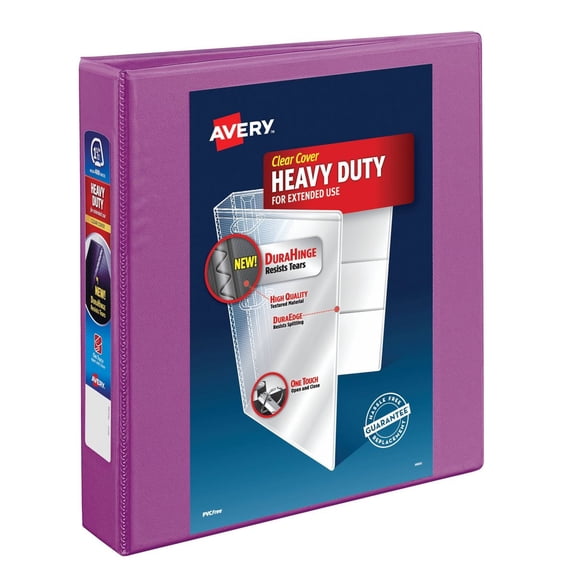 Heavy-Duty Purple D-Ring Binder - EZD One Touch, 4 Pockets, 400 Sheet Capacity