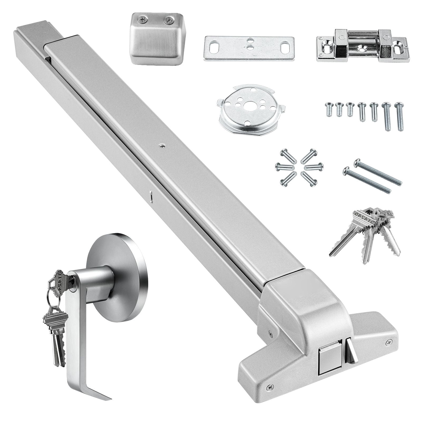 Heavy-Duty Push Bar Panic Exit Device with Carbon Steel, 27.5" Length, for Wood/Metal Emergency Doors