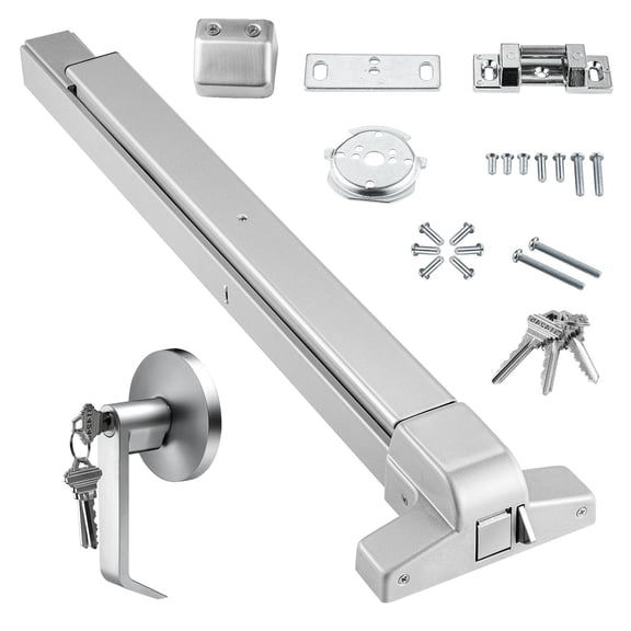 Heavy-Duty Push Bar Panic Exit Device with Carbon Steel, 27.5" Length, for Wood/Metal Emergency Doors