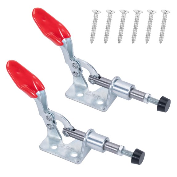 Heavy-Duty Push-Pull Quick-Release Toggle Clamps, 301A Push Clamp with 99 Lbs Holding Capacity, Toggle Clamps Woodworking for Machine Operation, Welding, Pocket Hole Jigs, 2-Pack